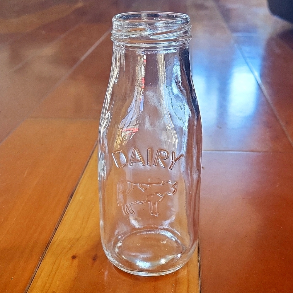 Vintage half pint milk bottles